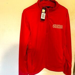 49ers half zip up red sweater